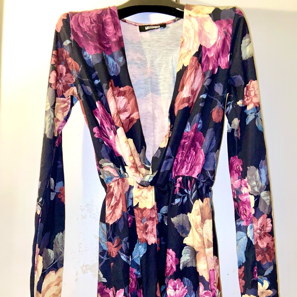 Floral long sleeve romper